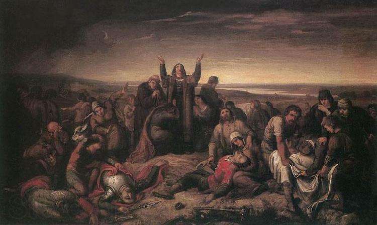 Soma Orlai Petrich Ms. Perenyi Gathering the Dead after the Battle at Mohacs Norge oil painting art